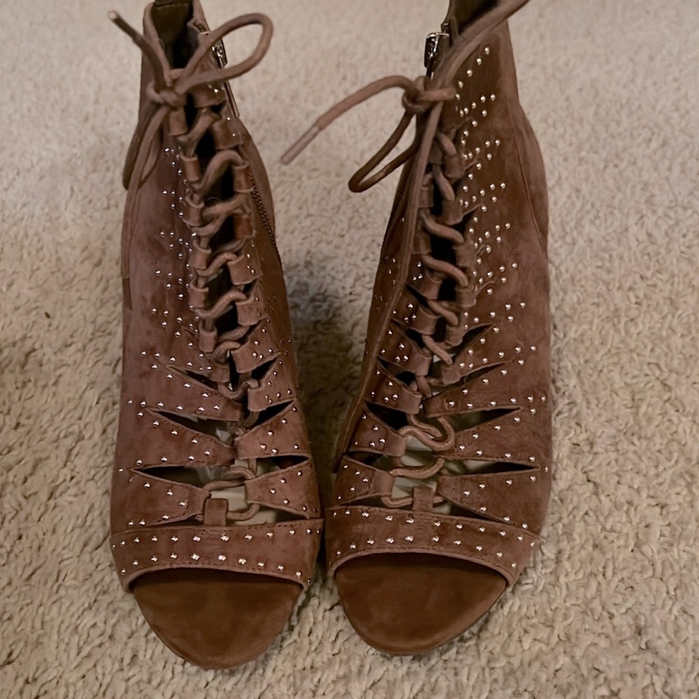 Jessica Simpson suede lace up booties